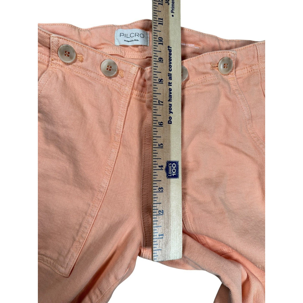 Pilcro Anthropologie The Kit High Rise Crop Wide Leg Pants 26 Coral Casual Peach - Picture 6 of 12